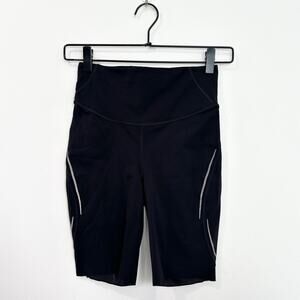 Lululemon Base Pace Short High Rise Reflective 8" Black Nulux Biker Size 4